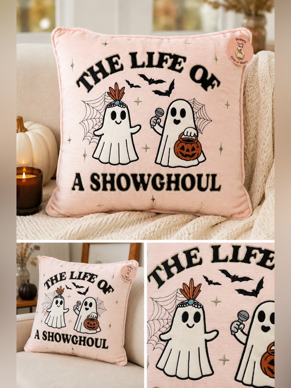 NEW Taylor Swift Inspired Pink Halloween Ghost Pillow - The Life of a Showghoul - Picture 2 of 3